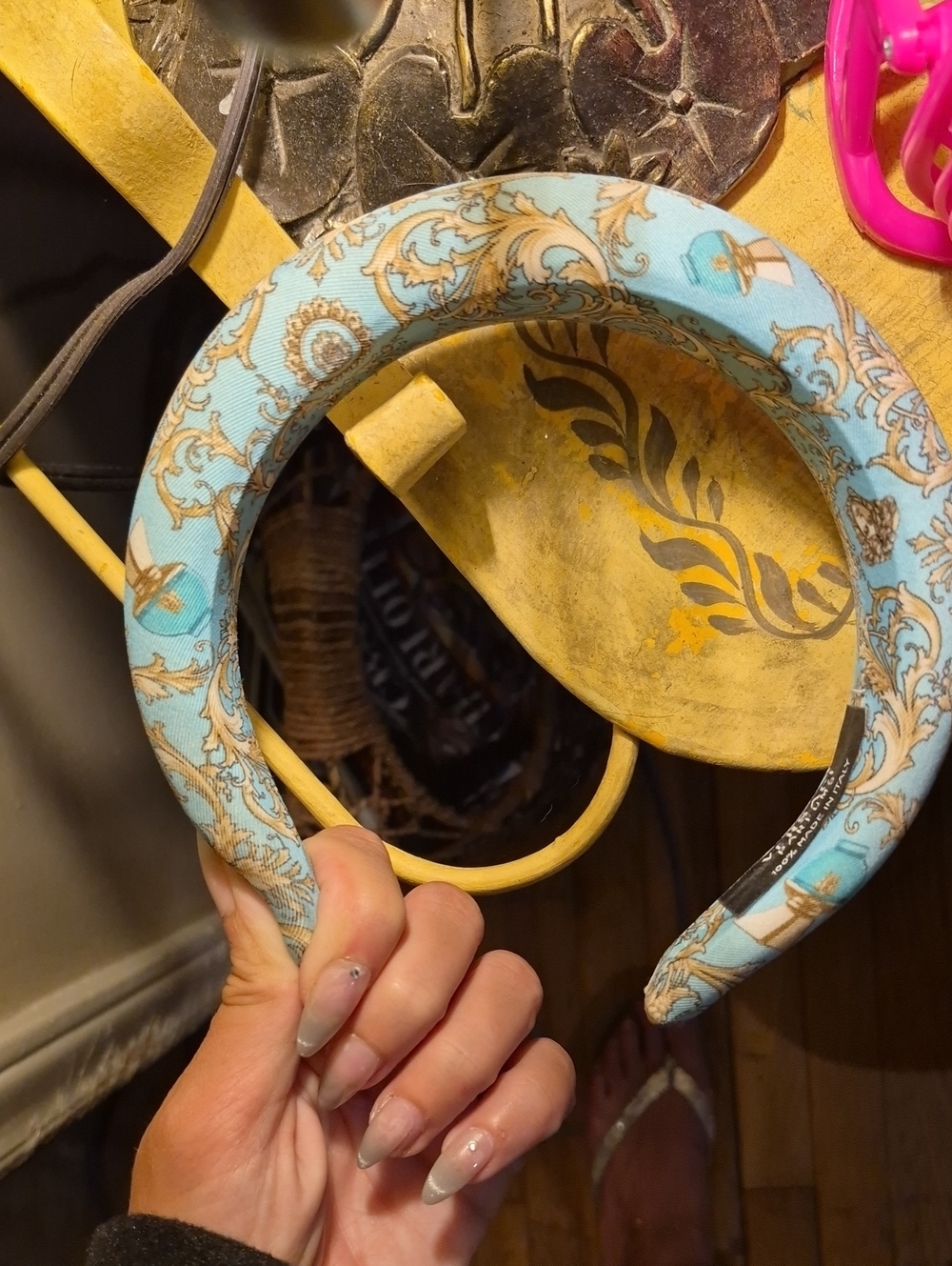 Turquoise Patterned Padded Headband - Women Accessories